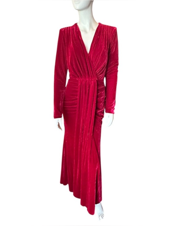 Inewer Dresses & Skirts - Inewer Stretch Velvet Draped Maxi Dress Red Size 12 NWT